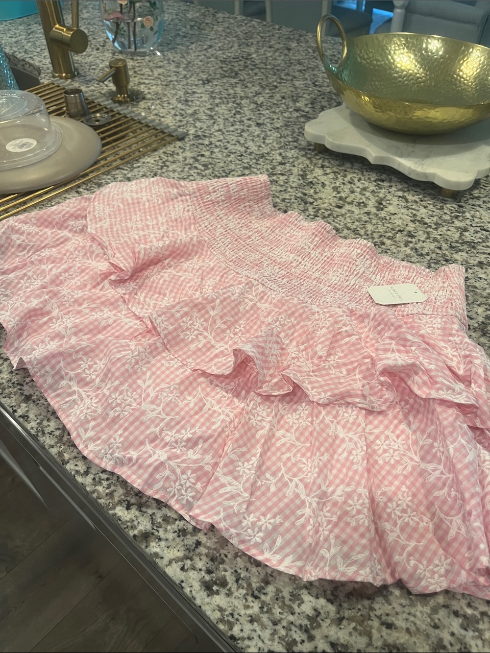 NWT Altar'd State Pink Ruffled Floral Skort size XL